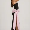 Angelique Strapless Bow-Detail Maxi Dress in Black