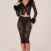 Annalisa Laced Capri Trousers  in Black