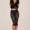 Annalisa Laced Capri Trousers  in Black