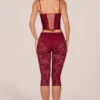 Annalisa Laced Capri Trousers  in Cherry Red