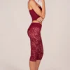 Annalisa Laced Capri Trousers  in Cherry Red