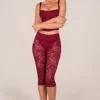 Annalisa Laced Capri Trousers  in Cherry Red