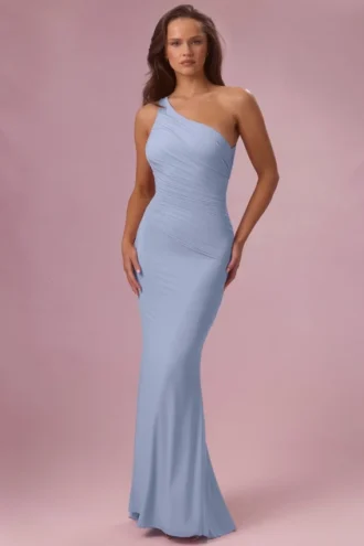 Annelise Jersey Bridesmaid Dress in Powder Blue