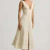 Aralisse Cotton-Poplin A-Line Midaxi Dress in Ivory
