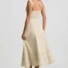 Aralisse Cotton-Poplin A-Line Midaxi Dress in Ivory