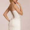 Aralyn Lace Corset Mini Dress in Ivory