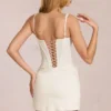 Aralyn Lace Corset Mini Dress in Ivory