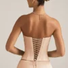 Araminta Lace-Up Corset Top in Beige Gold