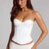 Araminta Lace-Up Corset Top in White