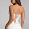 Araminta Lace-Up Corset Top in White