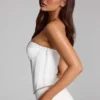 Araminta Lace-Up Corset Top in White