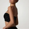 Ariana Embellished Cut-Out Crop Top in Black
