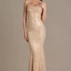 Ariette Premium Embellished Open-Back Maxi Dress in Gold