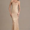 Ariette Premium Embellished Open-Back Maxi Dress in Gold