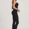 Arlena Bow-Detail Lace Flared Jumpsuit in Black