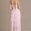 Arlette Premium Embellished Cowl-Neck Corset Gown in Baby Pink