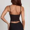 Armelia Embellished Peekaboo Cowl-Neck Top in Black
