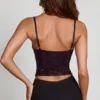 Armelia Embellished Peekaboo Cowl-Neck Top in Purple Snake