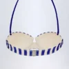 Ascona Underwired Halterneck Balconette Bikini Top in Marine Blue Stripe