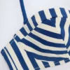 Ascona Underwired Halterneck Balconette Bikini Top in Marine Blue Stripe