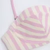 Ascona Underwired Halterneck Balconette Bikini Top in Mauve Stripe