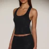 Asta Embellished Mid-Rise A-Line Mini Skirt in Black