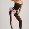 Audrina Cut-Out Bow-Detail Corset Top in Black
