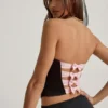 Audrina Cut-Out Bow-Detail Corset Top in Black