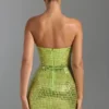 Aurora Embellished Bandeau Mini Dress in Pear Green