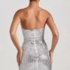 Aurora Embellished Bandeau Mini Dress in White