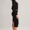 Aven Modal Mid-Rise Pencil Midi Skirt in Black