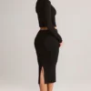Aven Modal Mid-Rise Pencil Midi Skirt in Black