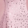 Averie Sheer Embellished Square-Neck Mini Dress in Pink