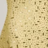 Averie Sheer Embellished Square-Neck Mini Dress in Yellow