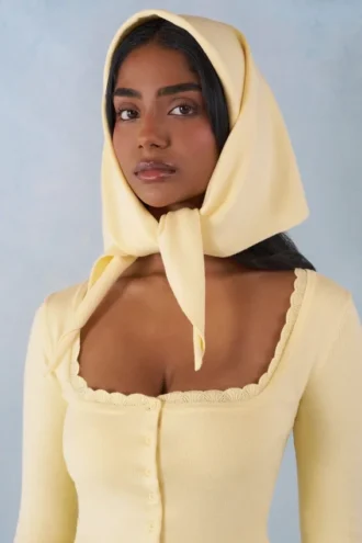Aviana Knit Headscarf in Butter Yellow