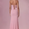 Avielle Satin Corset Bridesmaid Dress in Blush Pink