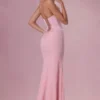 Avielle Satin Corset Bridesmaid Dress in Blush Pink