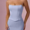 Avielle Satin Corset Bridesmaid Dress in Powder Blue