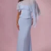 Velina Chiffon Cape in Powder Blue