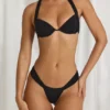 Avina Thong Bikini Bottoms in Black