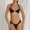 Avina Thong Bikini Bottoms in Black