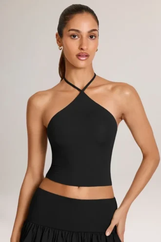 Aviora Modal Halterneck Top in Black