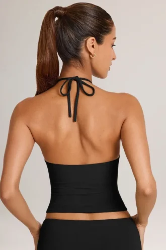 Aviora Modal Halterneck Top in Black
