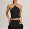 Aviora Modal Halterneck Top in Black