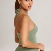 Aviora Modal Halterneck Top in Sage Green