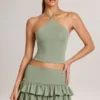 Aviora Modal Halterneck Top in Sage Green