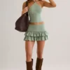 Aviora Modal Halterneck Top in Sage Green