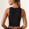 Aya Modal Boat-Neck Tank Top in Black