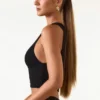 Aya Modal Boat-Neck Tank Top in Black