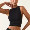 Aya Modal Boat-Neck Tank Top in Black